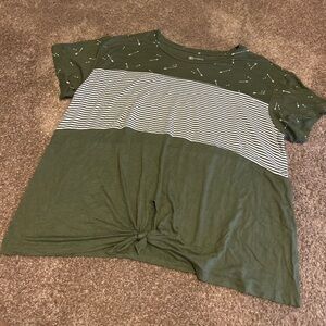 Green and White Striped T-Shirt